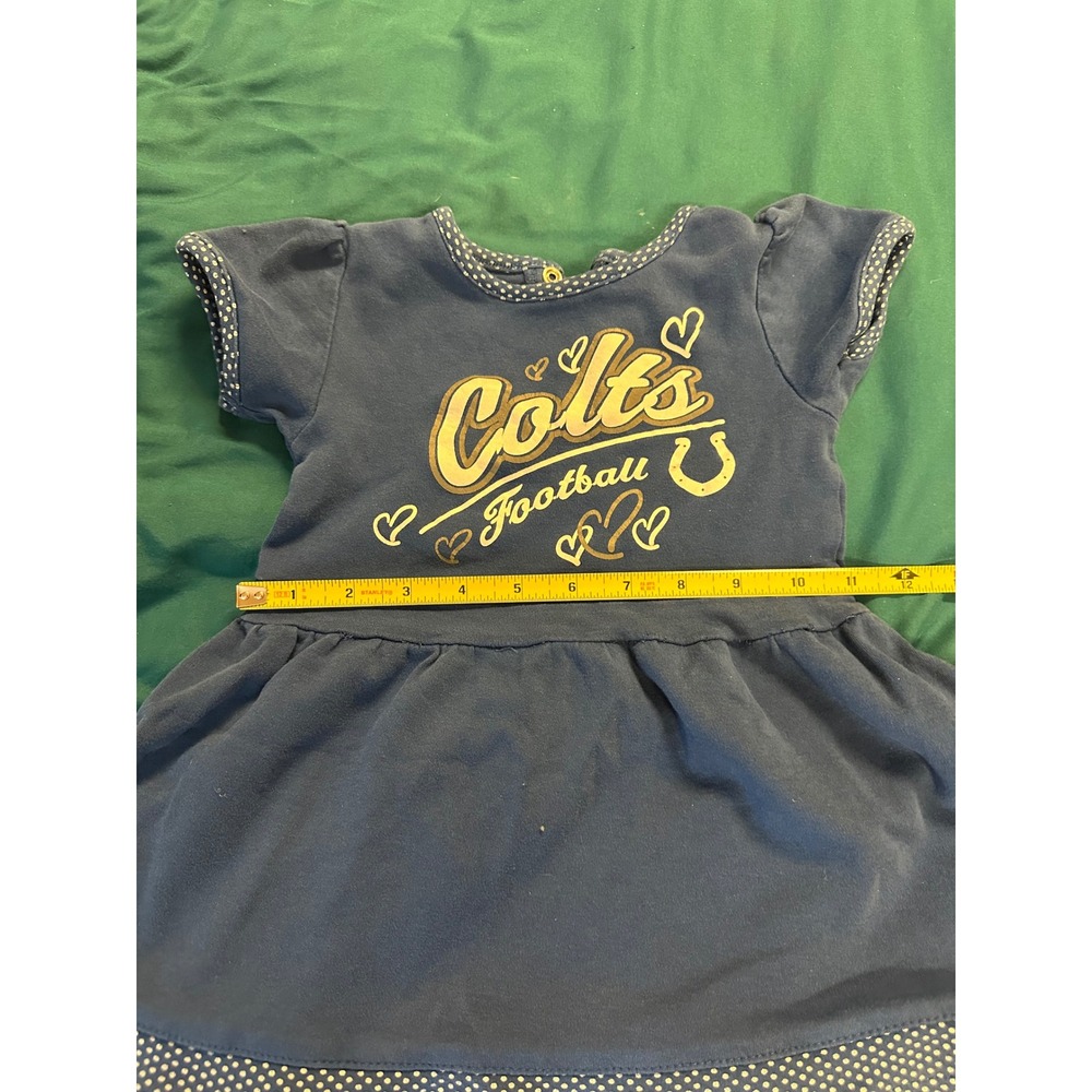 Indianapolis Colts Baby Girl Dress 3T Navy Blue Football Logo Snap Shoulder - Picture 2 of 5